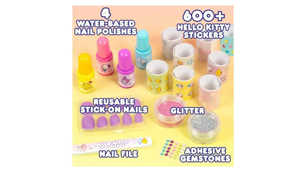 Este set de artista de uñas brillante de Hello Kitty hace que las manicuras sean mágicas