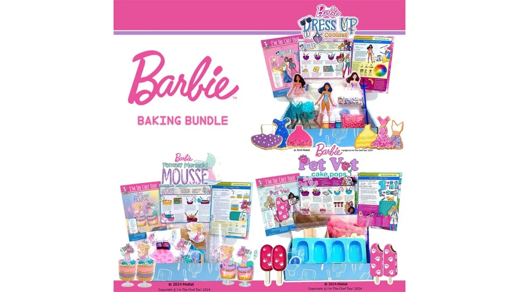 Estos conjuntos de repostería con temática de Barbie combinan la ciencia, el arte y la cocina