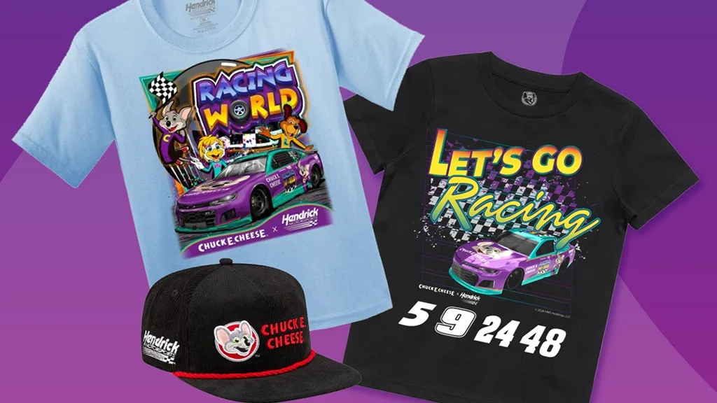 Chuck E. Cheese entra en el mundo de las carreras con los nuevos productos de Hendrick Motorsports