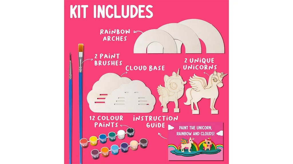 Presentación de juguetes: Craft HappiToys Hazlo tú mismo Kit de pintura de Unicornio & Nube