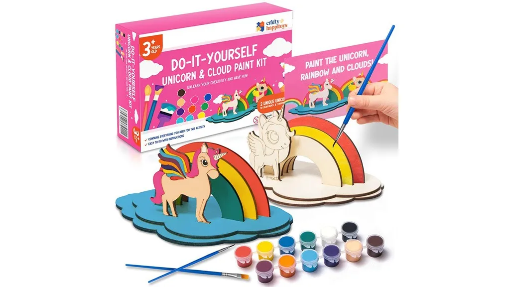 Presentación de juguetes: Craft HappiToys Hazlo tú mismo Kit de pintura de Unicornio & Nube