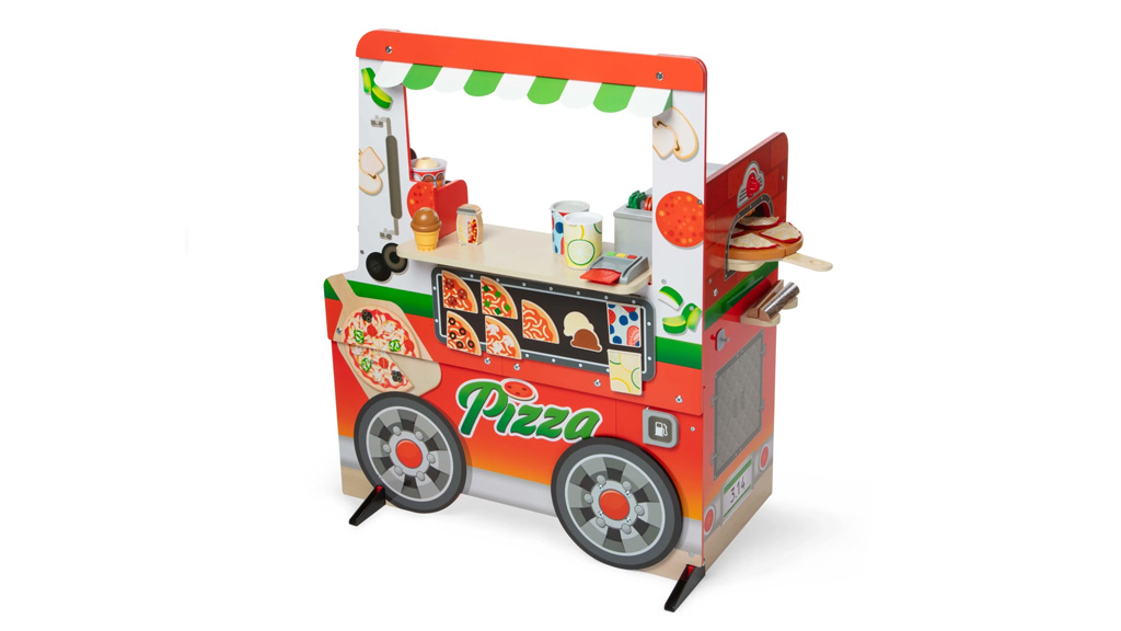 Demostración de juguetes: Centro de actividades de camión de comida de pizza de Melissa & Doug