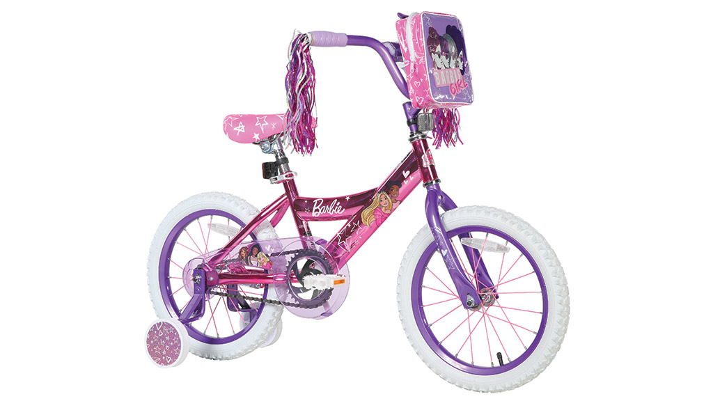 Presentación de juguetes: bicicleta infantil Barbie de 16 pulgadas Dynacraft