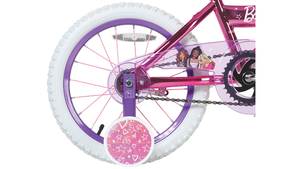 Presentación de juguetes: bicicleta infantil Barbie de 16 pulgadas Dynacraft