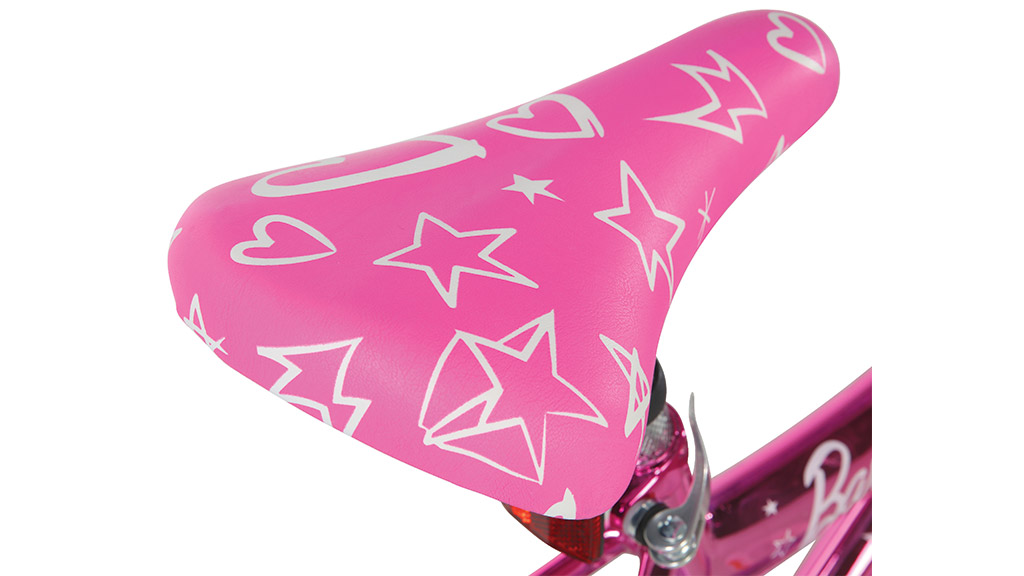Presentación de juguetes: bicicleta infantil Barbie de 16 pulgadas Dynacraft
