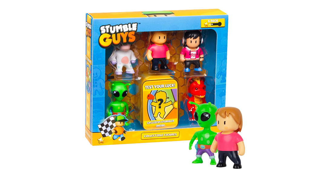 Presentación de juguetes: PMI Kids Worlds Stumble Guys figuras coleccionables caja deluxe de 6 piezas