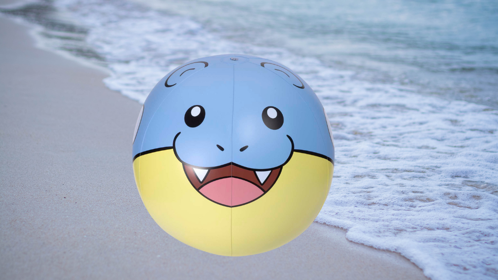 Presentación de juguetes: flotadores de Pokémon y pelotas de playa