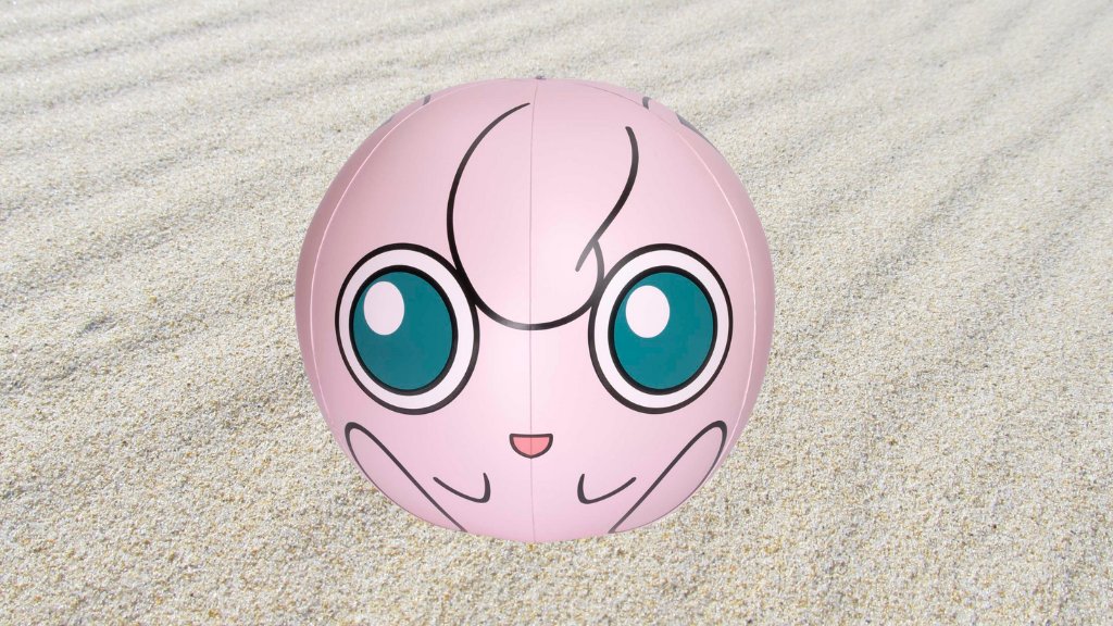 Presentación de juguetes: flotadores de Pokémon y pelotas de playa