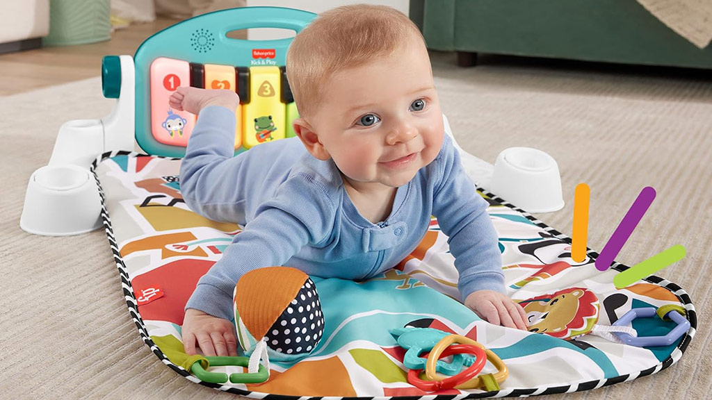 Presentación de juguetes: Fisher-Price Piano de saltar alfombra de juego con luz y sonido