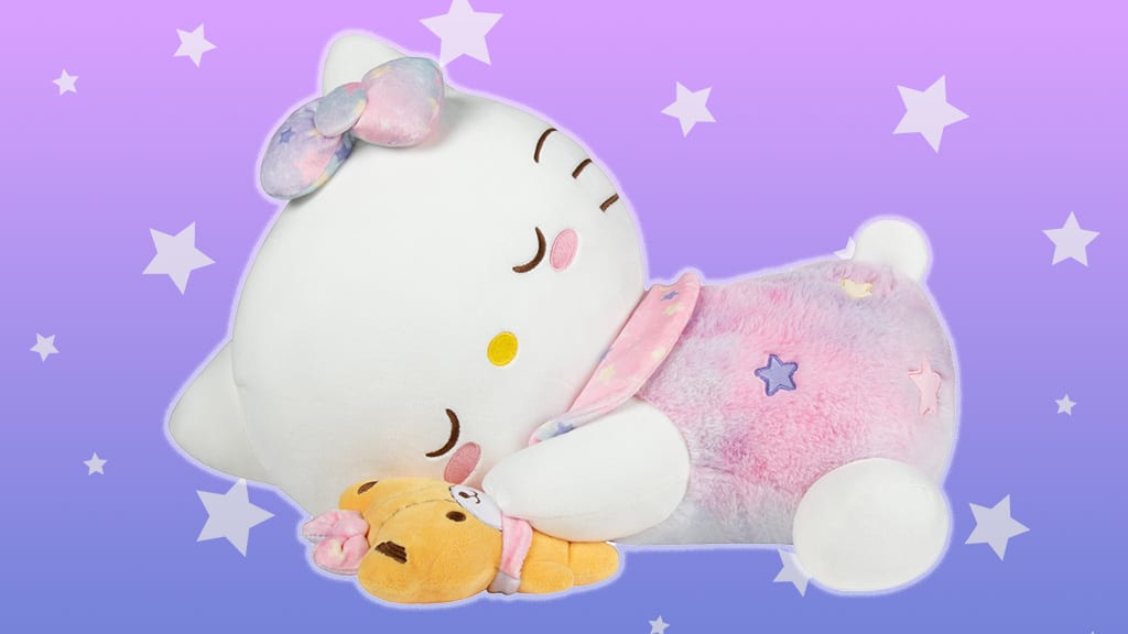 Presentación de juguetes: Jazwares Hello Kitty y sus amigos figura de peluche soñadora de 18 pulgadas Dreamland