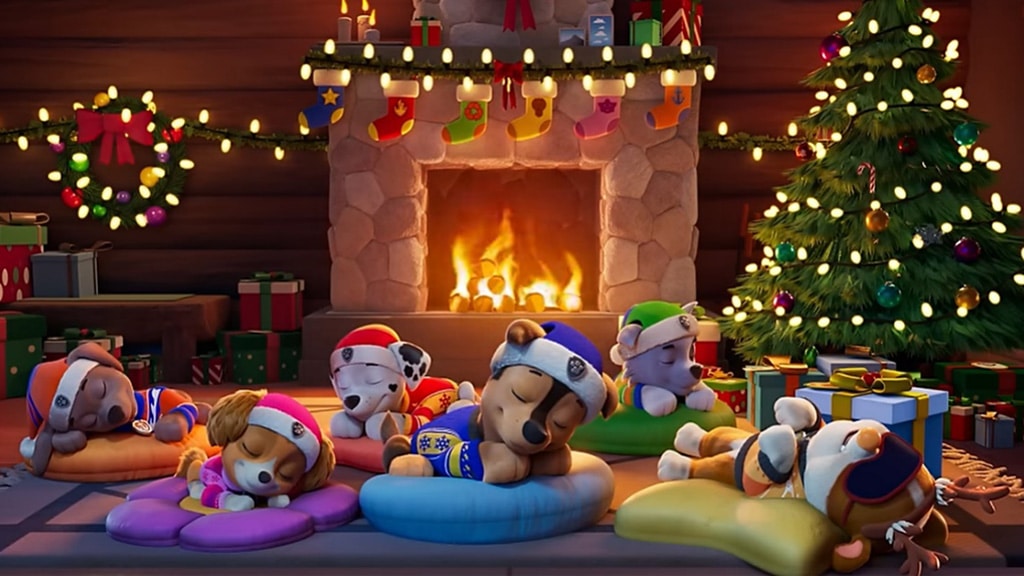 El video de la chimenea de PAW Patrol crea un ambiente acogedor en las frías noches de invierno