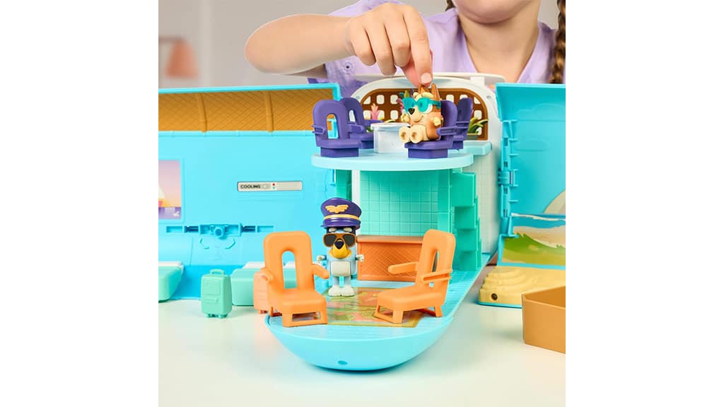 Moose Toys Bluey 3 en 1 avión transformable juego set