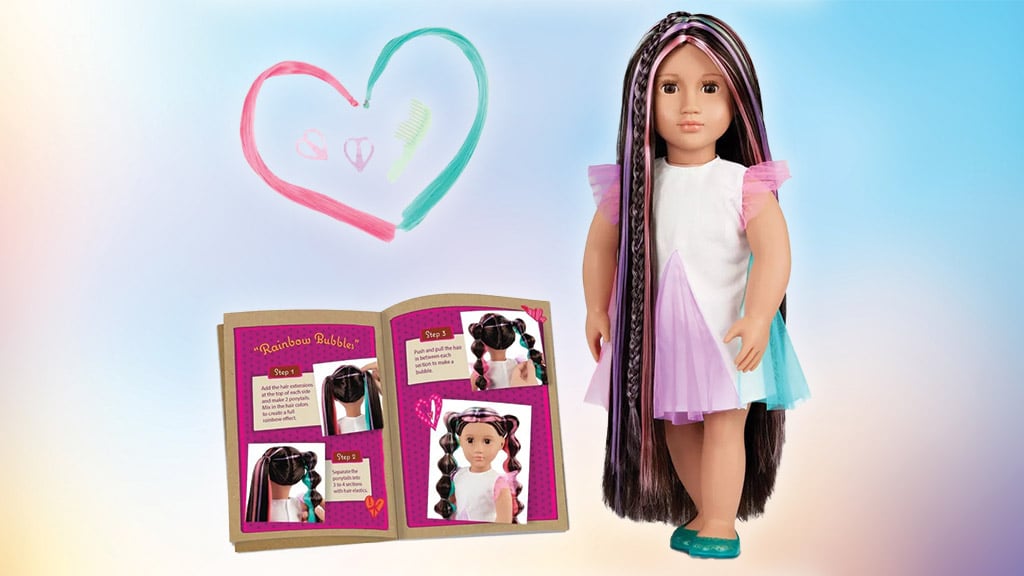 Nuestra Generación Tina muñeca de cabello arcoíris