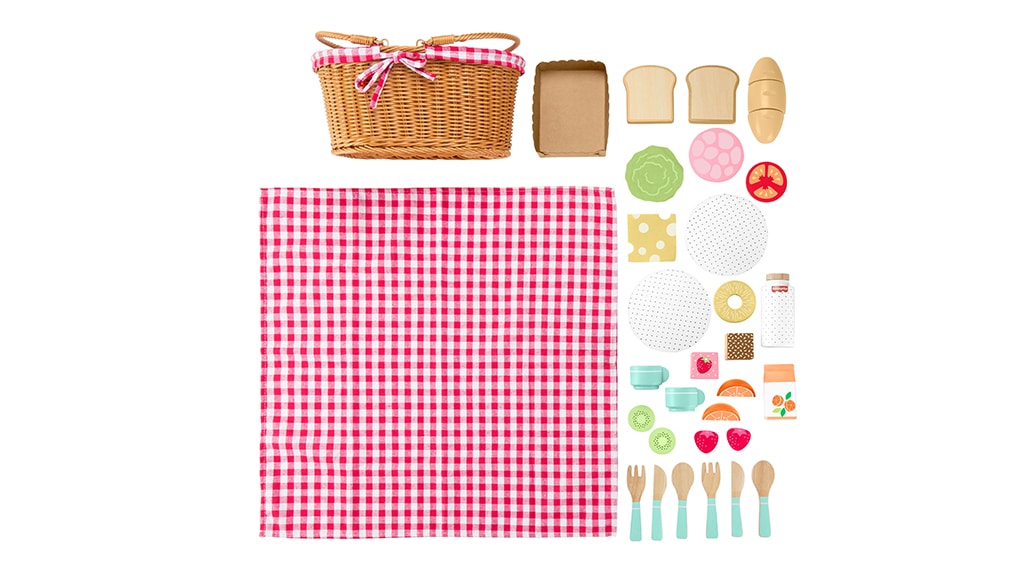 Juego de cesta de picnic de madera de Mattel Fisher-Price