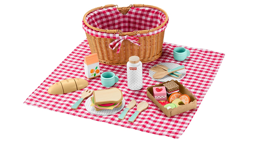 Juego de cesta de picnic de madera de Mattel Fisher-Price