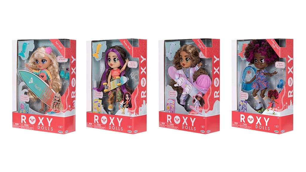 ¡Patina, surfea y deslízate con las nuevas muñecas Roxy deportivas y elegantes!