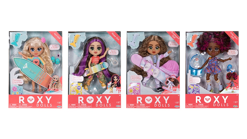 ¡Patina, surfea y deslízate con las nuevas muñecas Roxy deportivas y elegantes!