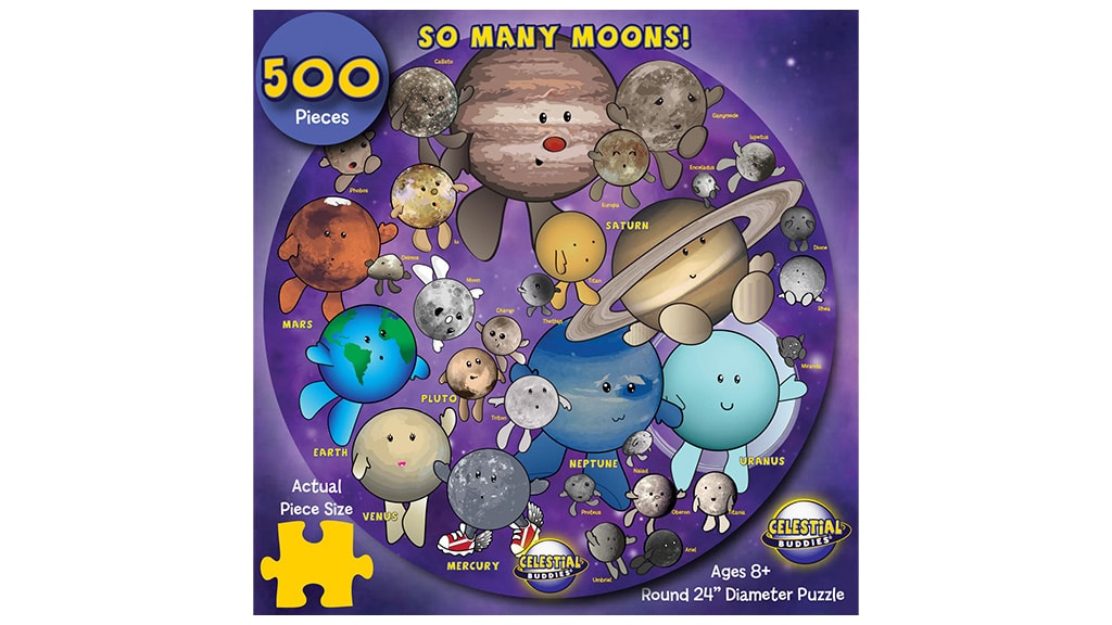 Celestial Buddies: ¡Cuántas lunas! Puzzle de 500 piezas
