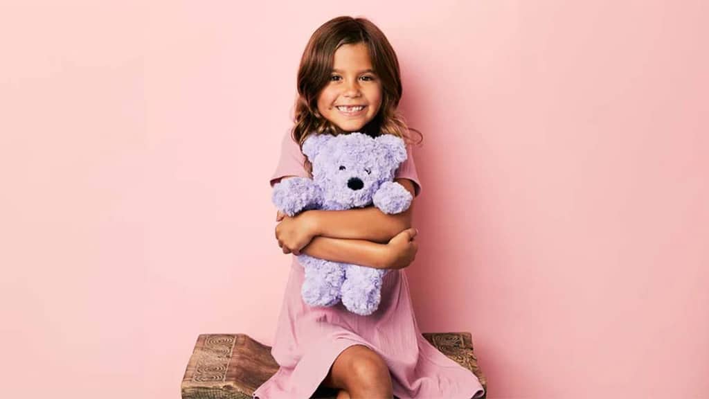 Warmies oso rizado morado