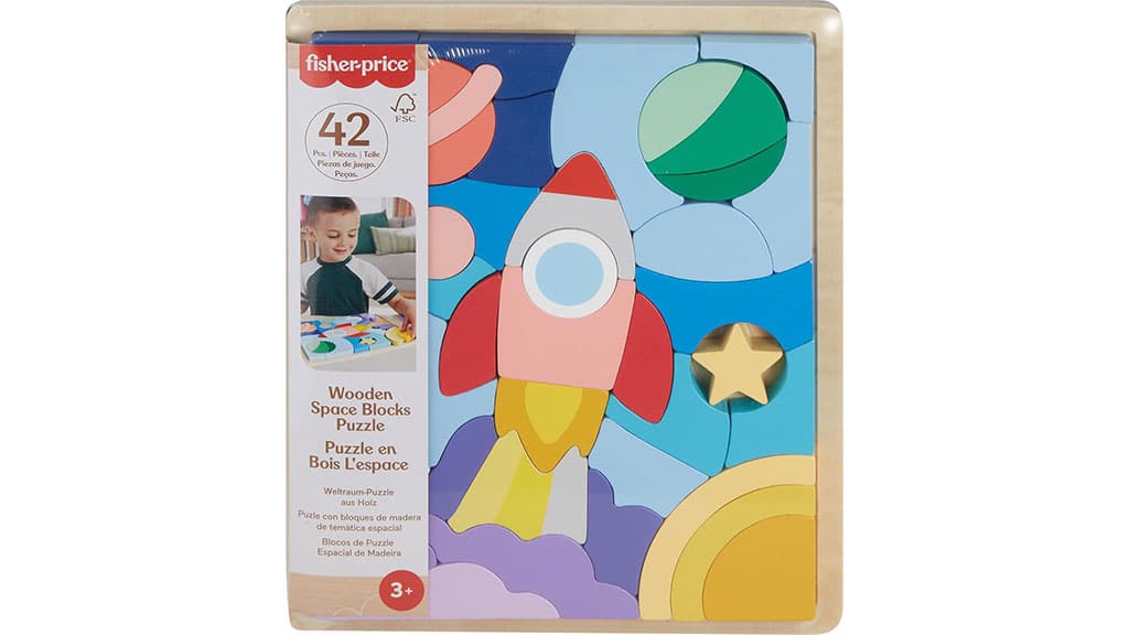 Mattel Fisher-Price bloques de madera del espacio rompecabezas