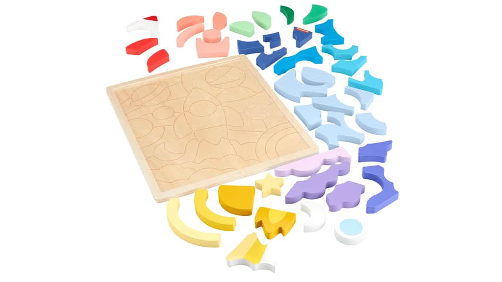 Mattel Fisher-Price bloques de madera del espacio rompecabezas