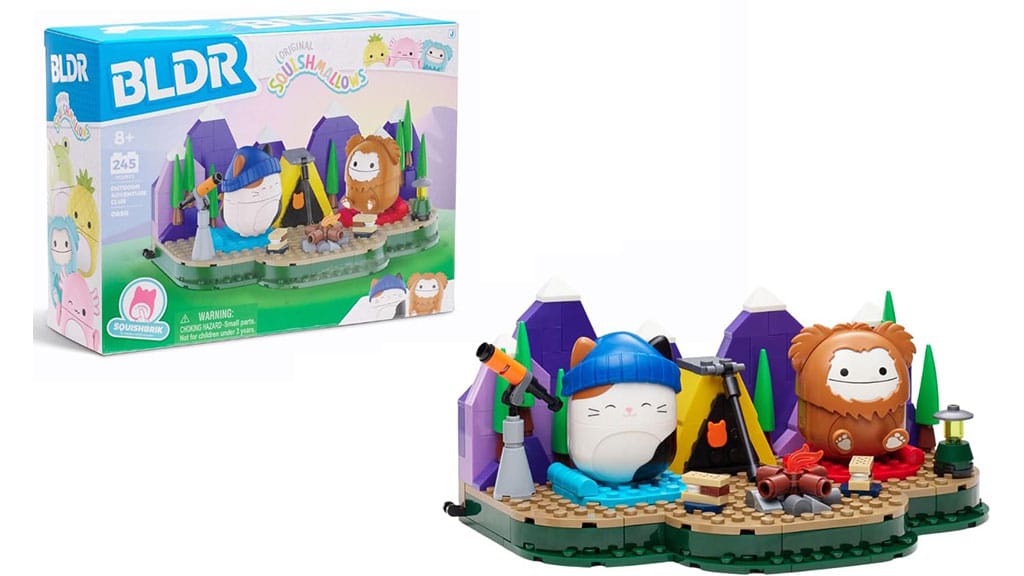 Jazwares BLDR Squishmallows Club de Aventura al Aire Libre Set de Construcción