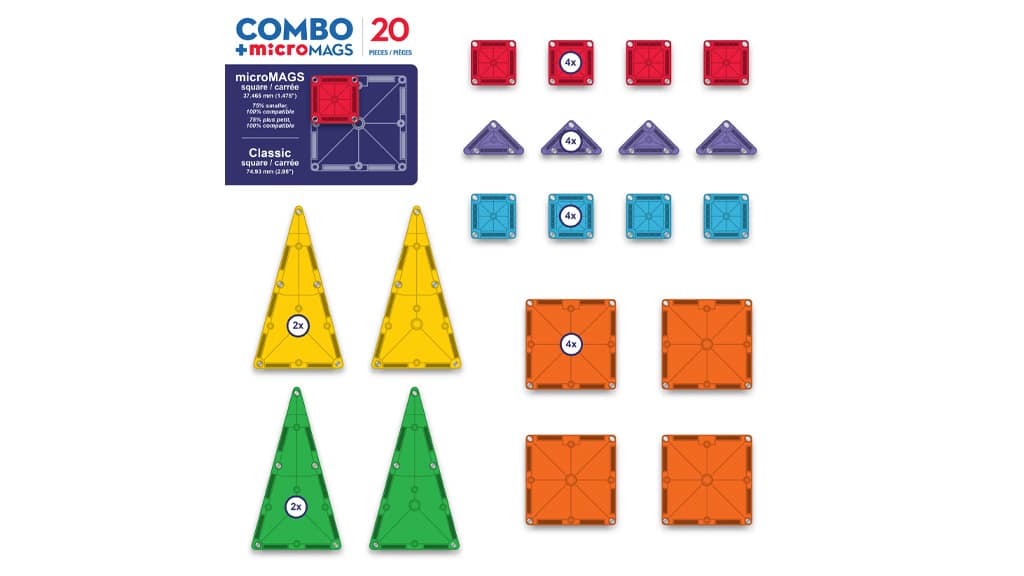 MAGNA-TILES® Juego combinado de 20 piezas