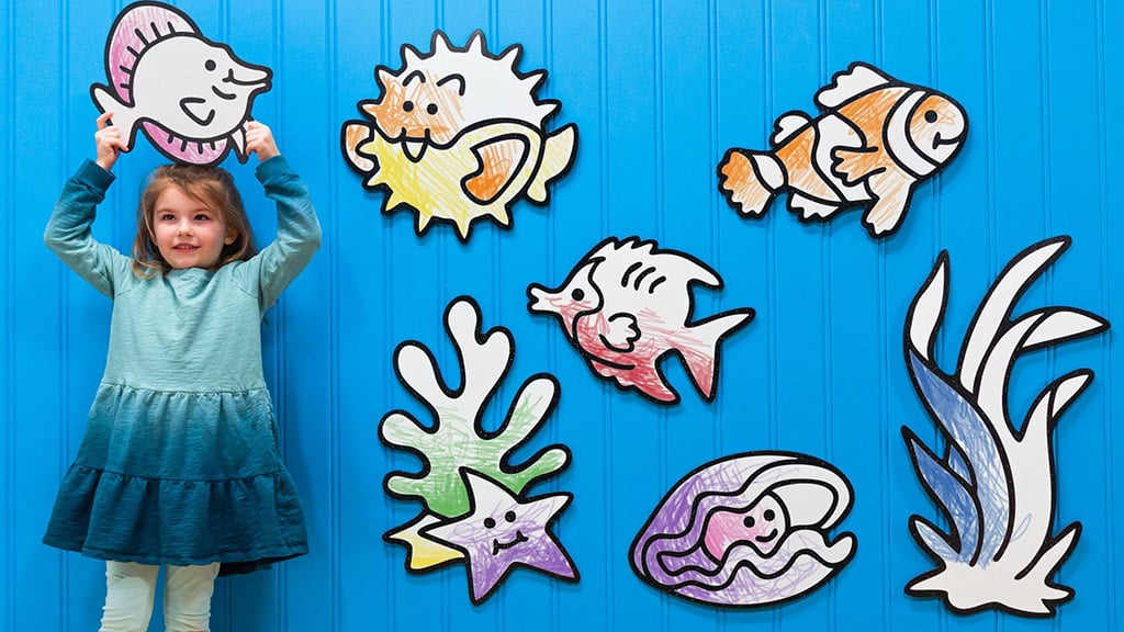 La decoración de pared coloreable y borrable de DoodleFace combina la decoración del hogar con el bricolaje.