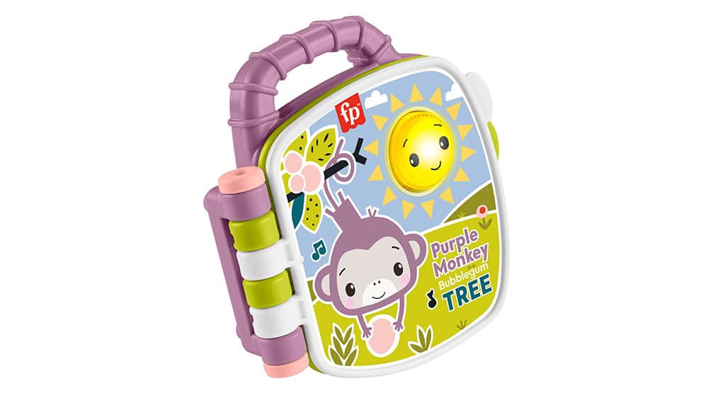 Fisher-Price Mono Púrpura Libro de Cuentos Musical