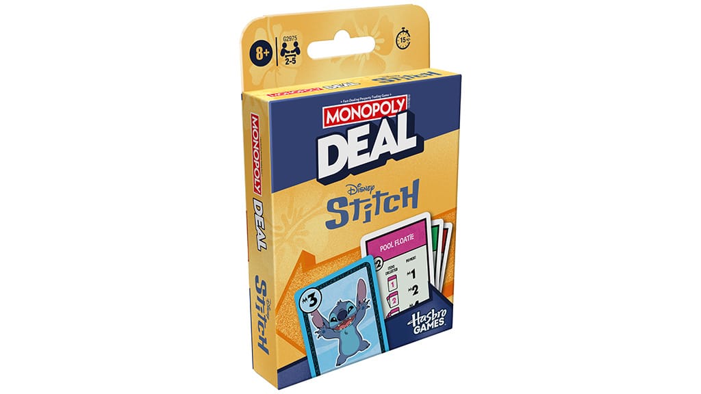 Una pequeña travesura extraterrestre ha llegado a la edición Monopoly Deal: Disney Stitch