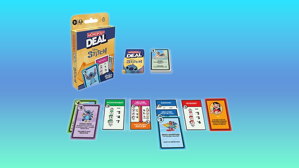 Una pequeña travesura extraterrestre ha llegado a la edición Monopoly Deal: Disney Stitch
