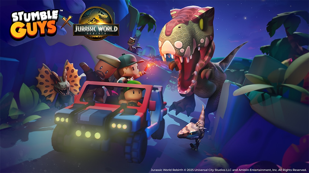 La actualización de Stumble Guys incluye personajes de Jurassic World y muchas más novedades