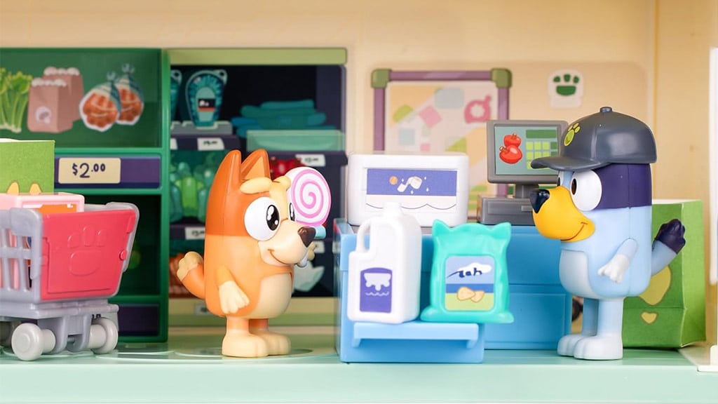 ¡Pon a Bluey en tu carrito de compras con este set de juego de supermercado!
