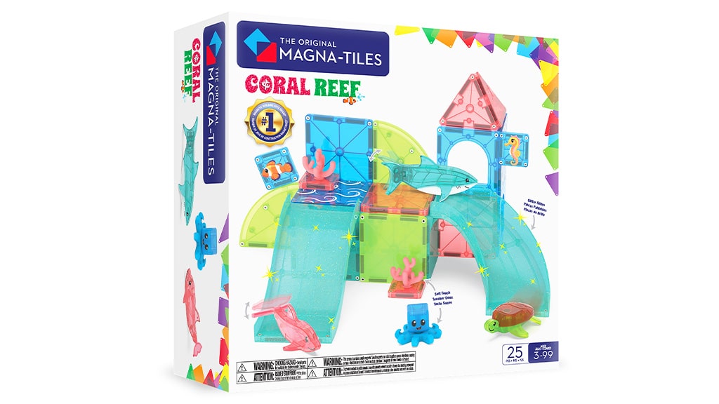MAGNA-TILES® Arrecife de Coral juego magnético de 25 piezas