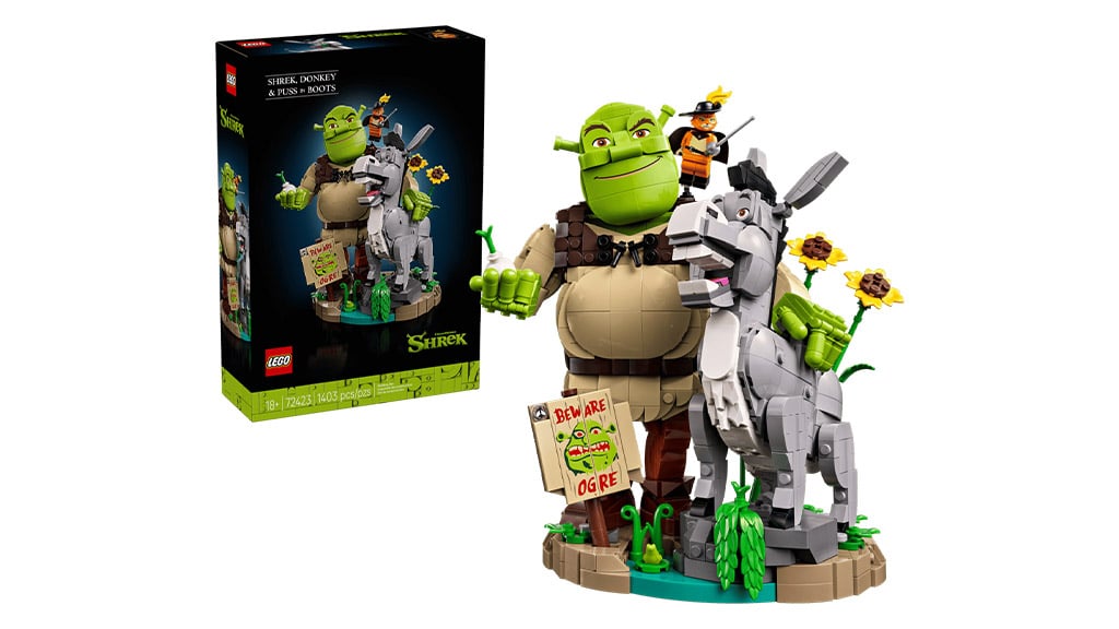 El set de LEGO Ideas Shrek, Asno y Gato con Botas