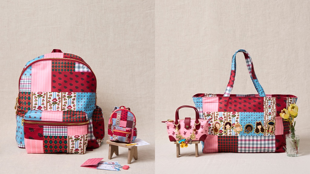 Los niños pueden combinarse con sus muñecas con estas elegantes y temáticas bolsas de American Girl