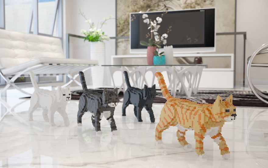 Nueva locura de mascotas: LEGO gatos en todas las cantidades.