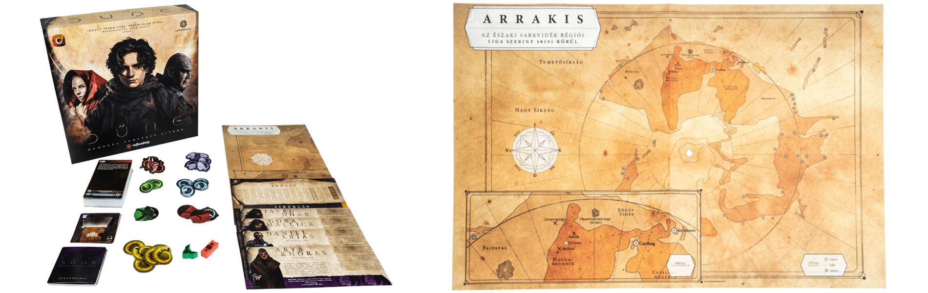 Cajas de juegos de mesa de las dunas de Arrakis