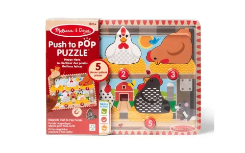 Melissa & Doug Gallinas Felices - Puzzle Presiona y Salta