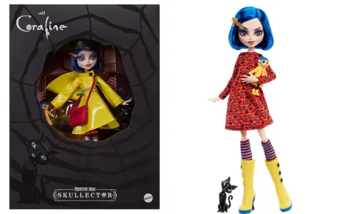 La muñeca Coraline Skullector de Monster High es adorable como un botón.