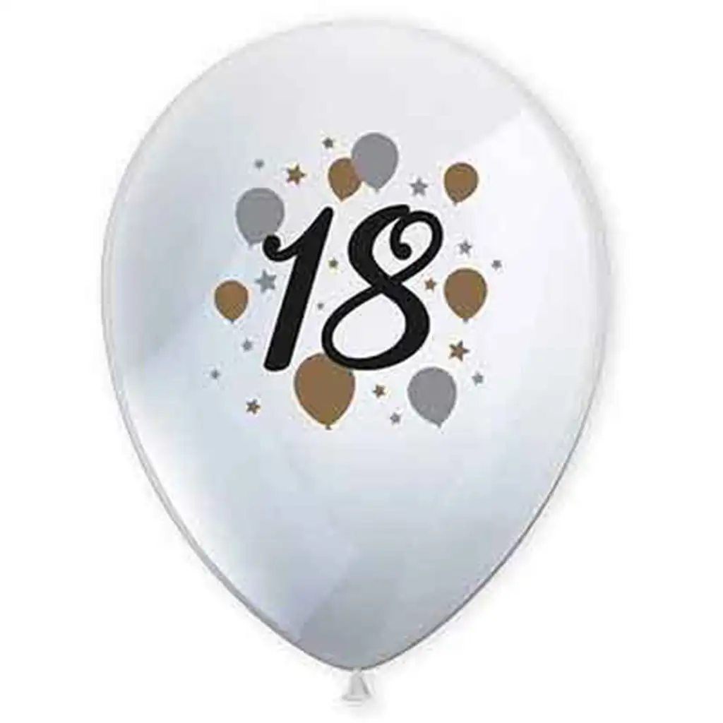 imagen de "18" años globo de látex con diseño set de 6 1