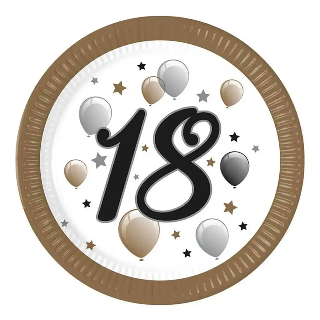 imagen de "18" plato de papel con inscripción 8 unidades 23cm 1