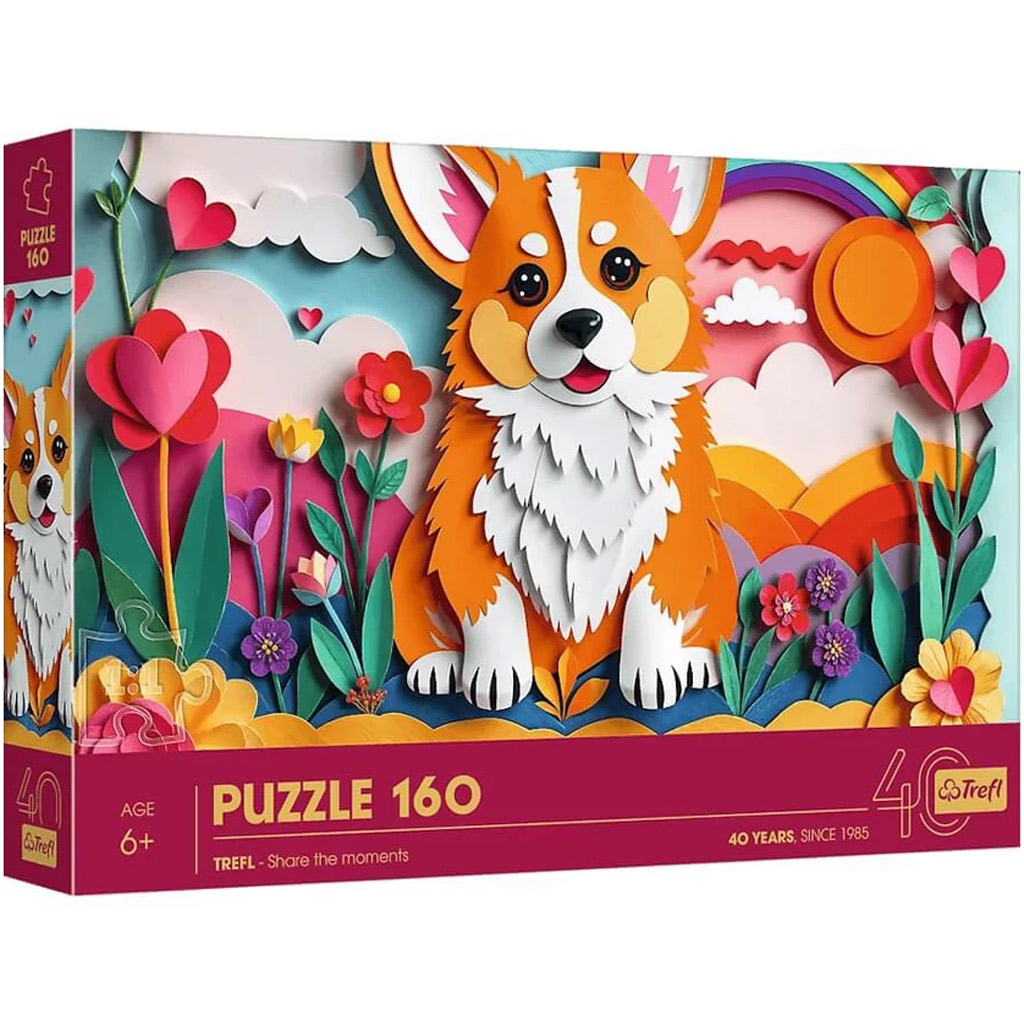 imagen de 40 Años de Jubileo - Arte en Papel: Perrito 160 piezas puzzle - Trefl 1