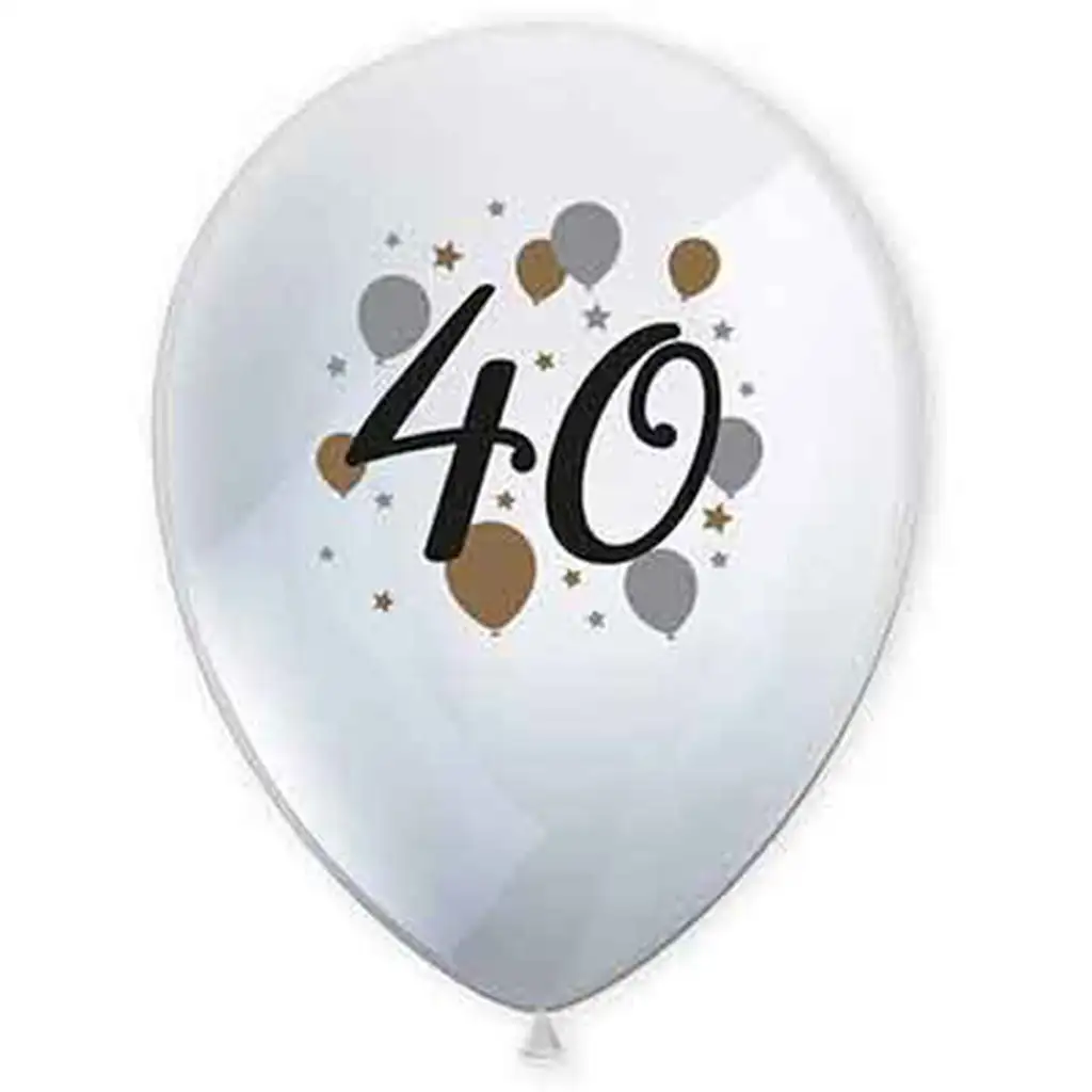 imagen de "40" años globo de látex con estampado set de 6 1