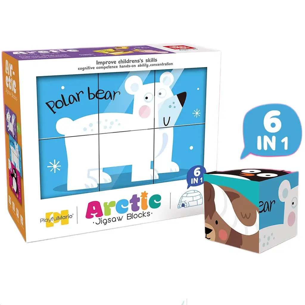 imagen de 6 en 1 cubo de rompecabezas - Animales del Ártico 1