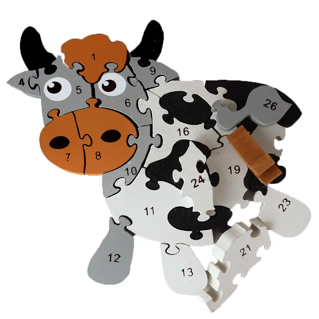 imagen de ABC - 123 puzzle de madera de vacas 3