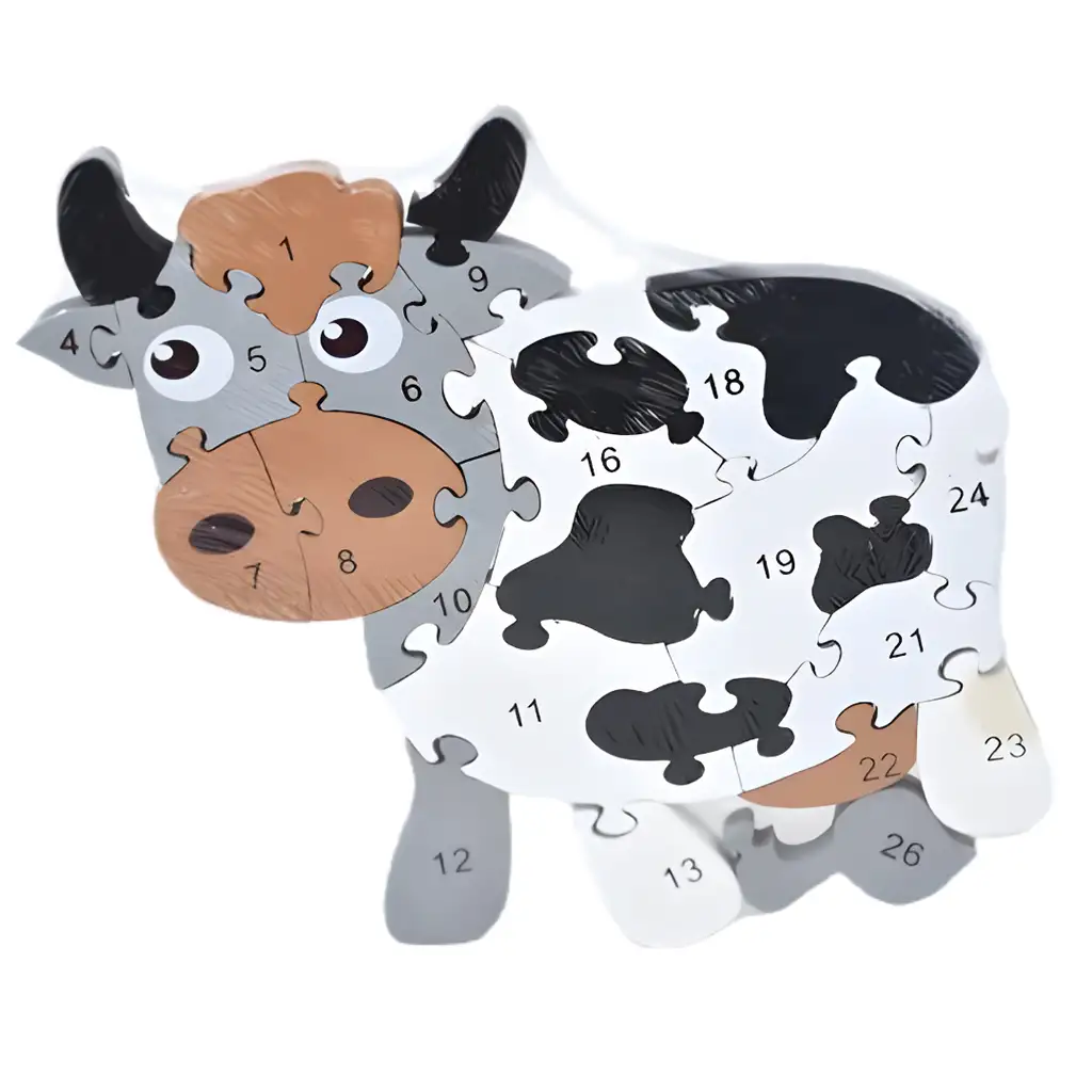 imagen de ABC - 123 puzzle de madera de vacas 4