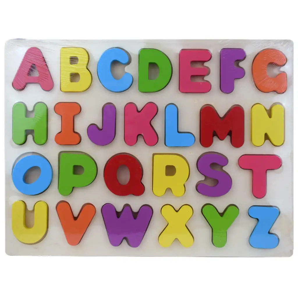imagen de ABC letras de madera de colores rompecabezas 30x22,5cm 1