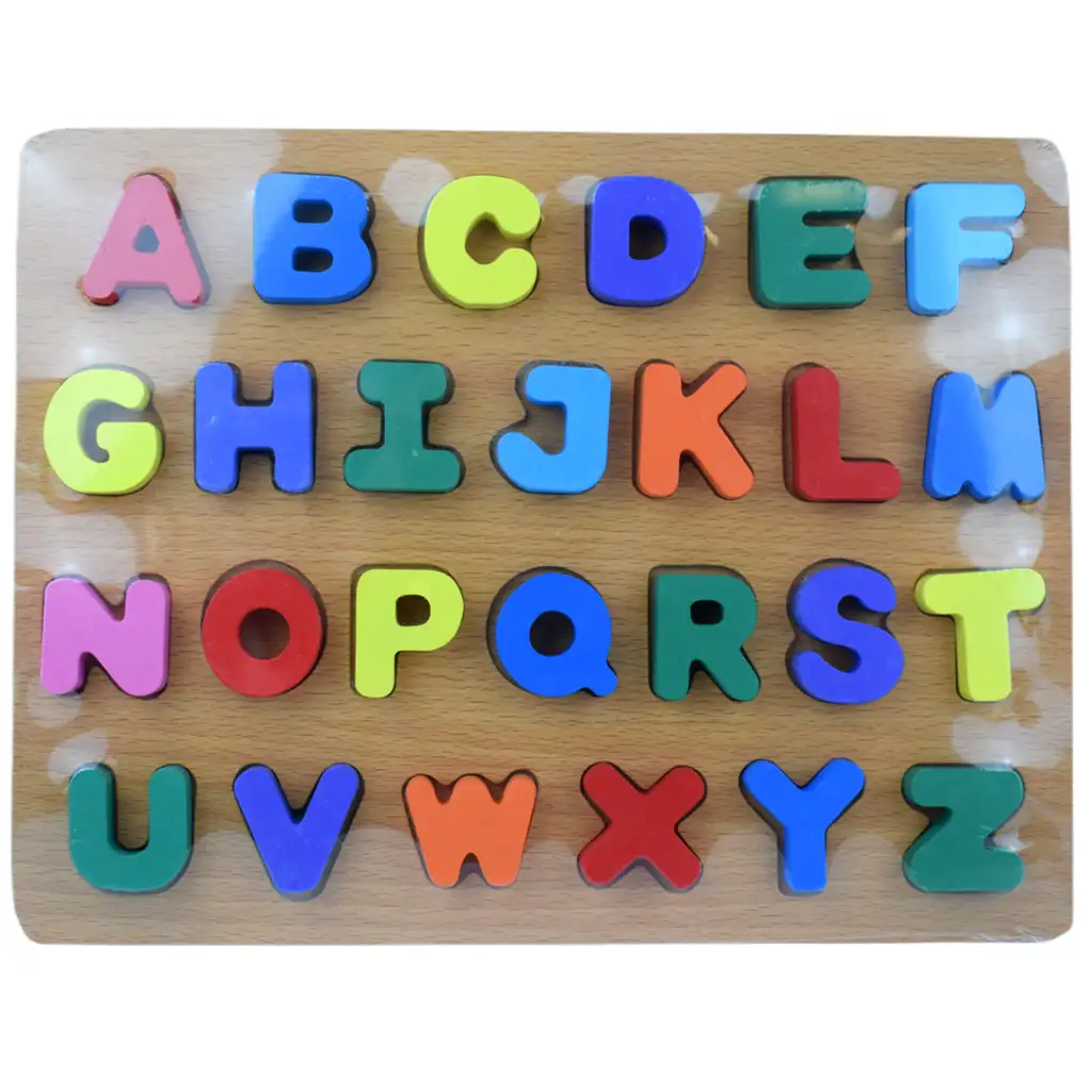 imagen de ABC letras de madera de colores rompecabezas 30x22cm 1