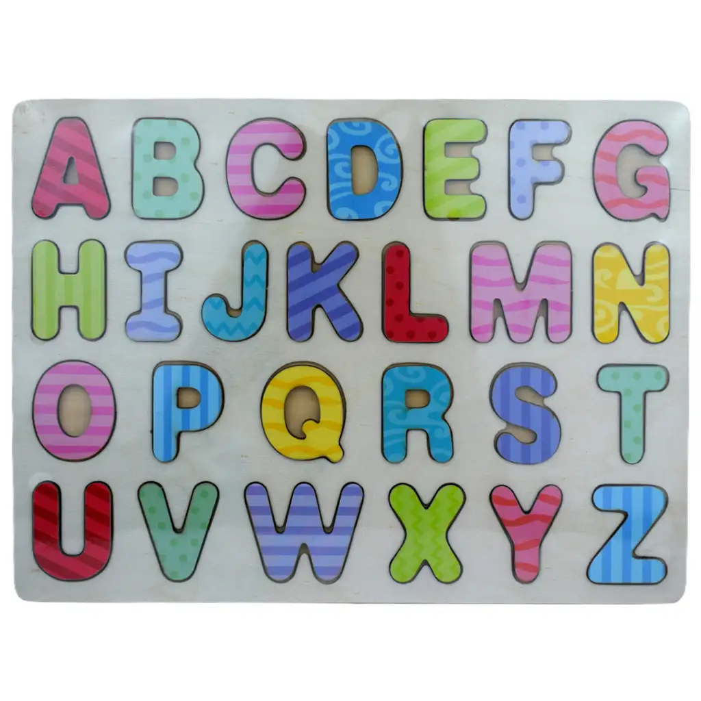 imagen de ABC letras de madera de colores rompecabezas 1